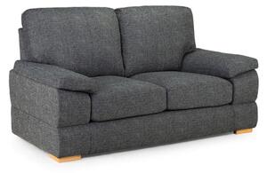 Berla Fabric 2 Seater Sofa With Wooden Legs In Slate