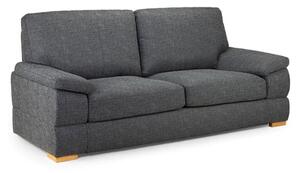 Berla Fabric 3 Seater Sofa With Wooden Legs In Slate