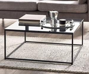 Casper Smoked Glass Coffee Table Square With Black Frame