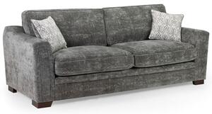 Accra Velvet 4 Seater Sofa With Solid Wood Frame In Grey