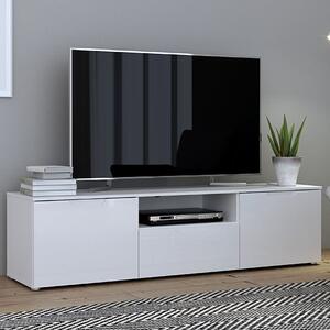 Salter High Gloss TV Stand 2 Doors 1 Drawer In White