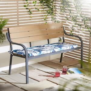 Tropical Water Resistant Outdoor Bench Pad 45cm x 125cm Blue