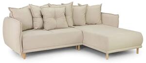 Gela Corner Fabric Sofa Bed In Beige