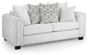 Grazed Fabric 3 Seater Sofa In Light Grey