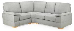 Berla Fabric Corner Sofa Left Hand With Wooden Legs In Silver