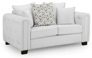 Grazed Fabric 2 Seater Sofa In Light Grey