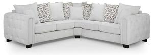 Grazed Large Fabric Corner Sofa In Light Grey