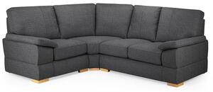 Berla Fabric Corner Sofa Left Hand With Wooden Legs In Slate