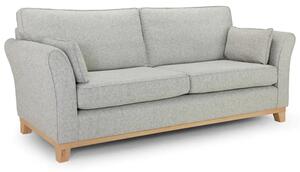 Delft Fabric 4 Seater Sofa With Wooden Frame In Grey