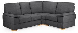 Berla Fabric Corner Sofa Right Hand With Wooden Legs In Slate