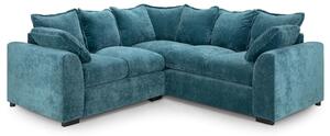 Calais Large Velvet Corner Sofa In Teal