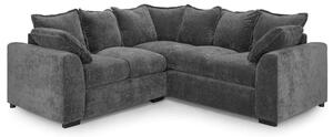 Calais Large Velvet Corner Sofa In Grey