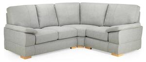 Berla Fabric Corner Sofa Right Hand With Wooden Legs In Silver