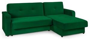 Kira Plush Velvet Sofa Bed Corner In Green