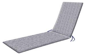 Geometric Water Resistant Outdoor Lounger Pad 60cm x 180cm Blue