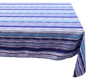 Stripe Water Resistant Outdoor Tablecloth Blue