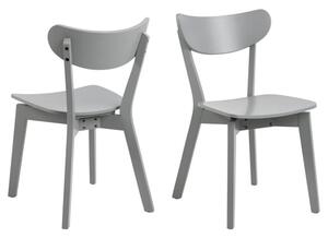 Reims Grey Rubberwood Dining Chairs In Pair