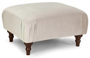 Robert Plush Velvet Foot Stool In Beige