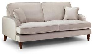 Robert Plush Velvet 3 Seater Sofa In Beige