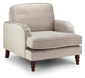 Robert Plush Velvet Armchair In Beige