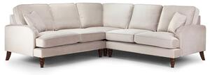 Robert Plush Velvet Corner Sofa Large In Beige