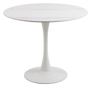 Macon Ceramic Dining Table Round In Unico White