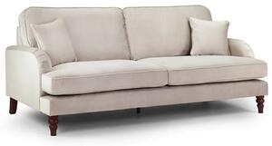 Robert Plush Velvet 4 Seater Sofa In Beige