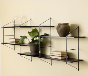 Barrie Wooden Wall Shelf Wall Hung With 4 Shelves In Matt Black