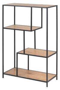 Salvo Bookcase 3 Wooden Shelves With Black Metal Frame