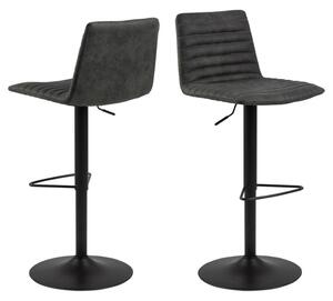 Kaprun Anthracite Preston Fabric Bar Stools In Pair