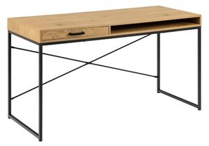 Salvo Wooden Laptop Desk With 1 Drawer 1 Shelf In Matt Wild Oak