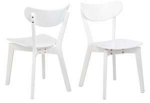 Reims White Rubberwood Dining Chairs In Pair