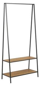 Salvo Wooden Clothes Rack With 2 Shelves In Matt Wild Oak