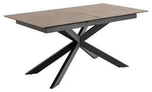 Imperia Extending Ceramic Dining Table In Rusty Brown