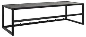 Salvo Wooden Coat Rack Wall Hung With 7 Hooks In Ash Black