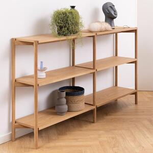 Barstow Wooden Bookcase Wide With 4 Shelves In Oak