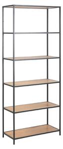 Salvo Wooden Bookcase Tall With 5 Shelves In Matt Wild Oak