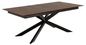 Imperia Extending Ceramic Dining Table Large In Rusty Brown