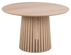 Calais Wooden Dining Table Round In Pigmented White Oak