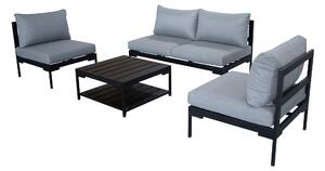 Elements Black Modular 4 Seater Conversational Set with Coffee Table Black