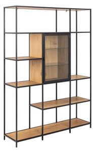 Salvo Wooden Bookcase With 8 Shelves In Matt Wild Oak