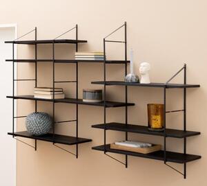 Barrie Wooden Wall Shelf Wall Hung With 7 Shelves In Matt Black