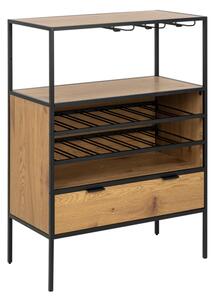 Salvo Wooden Storage Cabinet With 4 Shelves In Matt Wild Oak