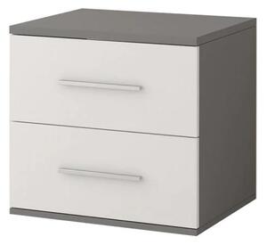 Oxnard Wooden Bedside Cabinet With 2 Drawers In Matt Grey