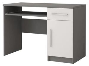 Oxnard Wooden Computer Desk With 1 Door 1 Drawer In Matt Grey