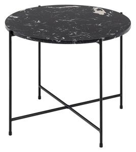 Avilla Marble Stone Side Table Large In Black