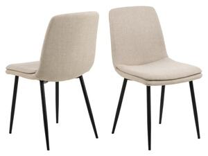 Becka Beige Fabric Dining Chairs In Pair