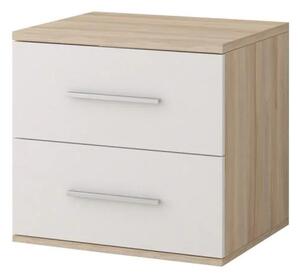 Oxnard Wooden Bedside Cabinet With 2 Drawers In Sonoma Oak