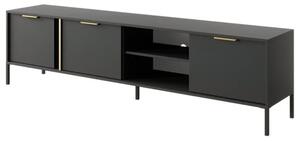 Lech Wooden TV Stand With 3 Doors 1 Shelf In Anthracite