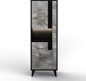 Laax Display Cabinet Right Hand In Matt Black Oxide With LED